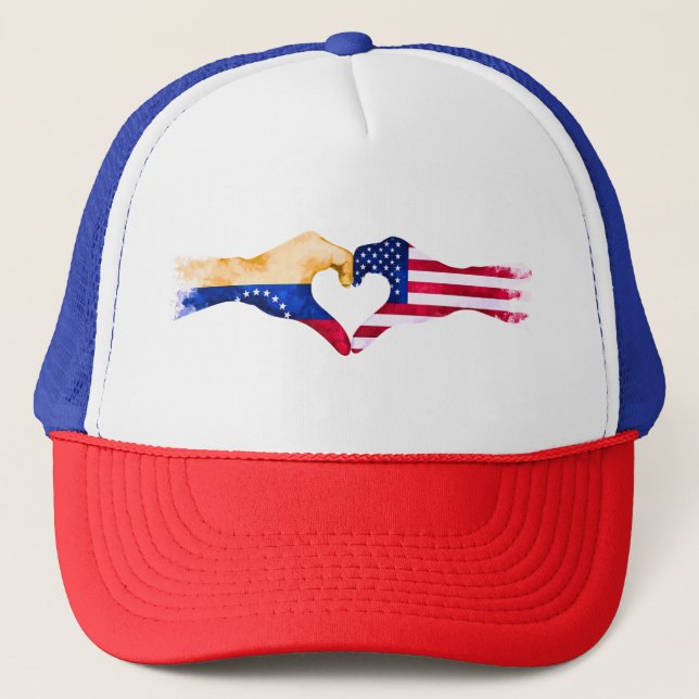 🇻🇪❤️🇺🇸 “Venezolano en USA”  Truckerkappe (Vorderseite)