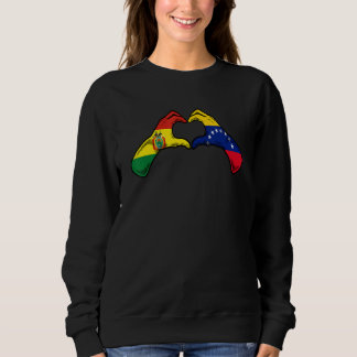 Venezuela Bolivia Flag Venezuelan Bolivian Heart Sweatshirt