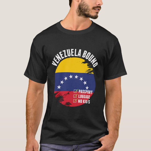 Venezuela Bound Country Travel Venezuelas Flagge V T-Shirt (Vorderseite)