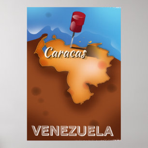 venezuela, Caracas affiche de voyage vintage