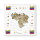 Venezuela Carte + drapeaux Magnet