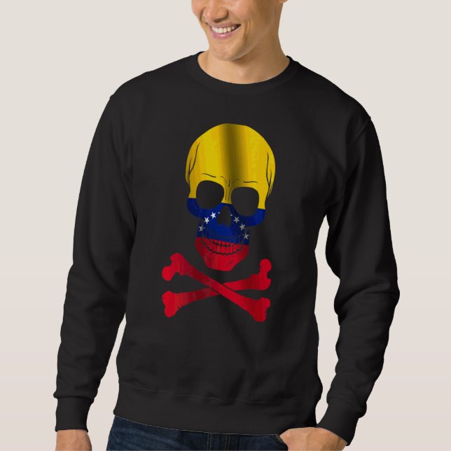 Venezuela Flag Design Schädelflagge Venezuela Sweatshirt (Vorderseite)