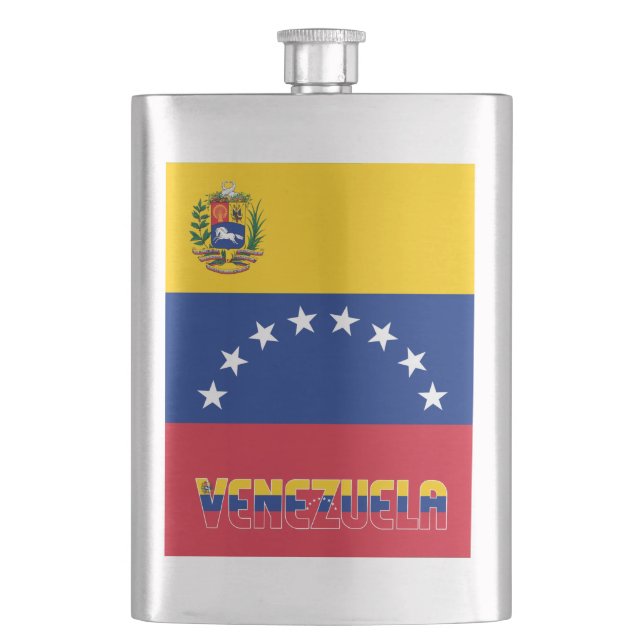Venezuela Flag Elegant Patriotic Flachmann (Vorderseite)