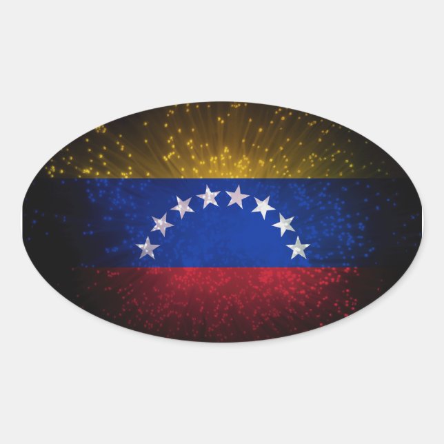 Venezuela Flag Feuerwerk Ovaler Aufkleber (Vorderseite)