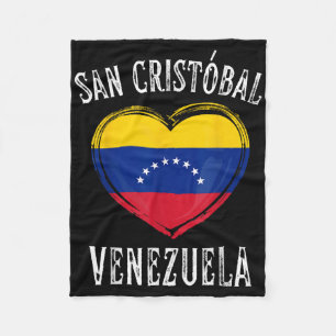 Venezuela Flag Herz San Cristobal Stadt Fleecedecke