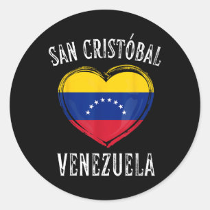 Venezuela Flag Herz San Cristobal Stadt Runder Aufkleber