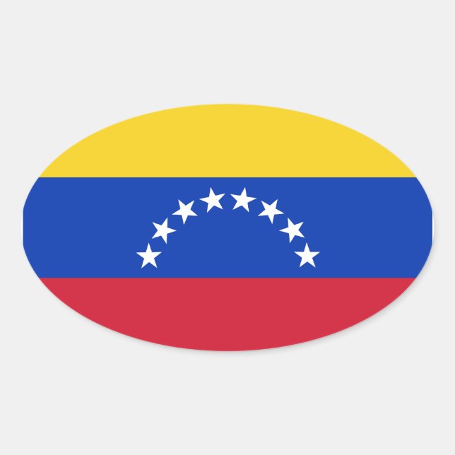 Venezuela Flag Oval Sticker (Vorderseite)