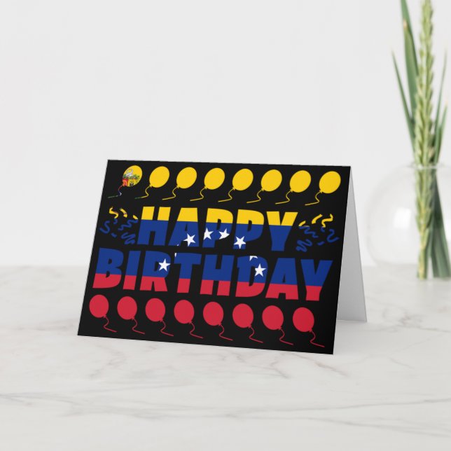 Venezuela Flag Patriotic Geburtstag Karte (Vorderseite)