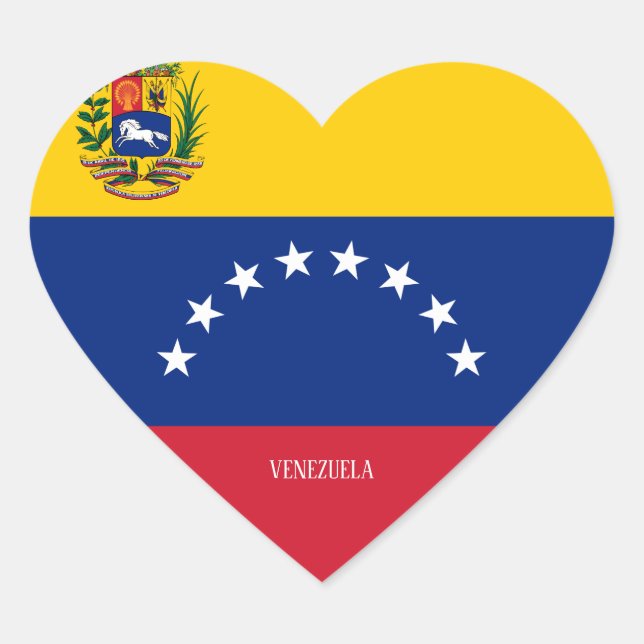 Venezuela Flag Patriotic Herz-Aufkleber (Vorderseite)