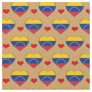 Venezuela Flag Red Heart Fashion Fabric/Venezuela Stoff