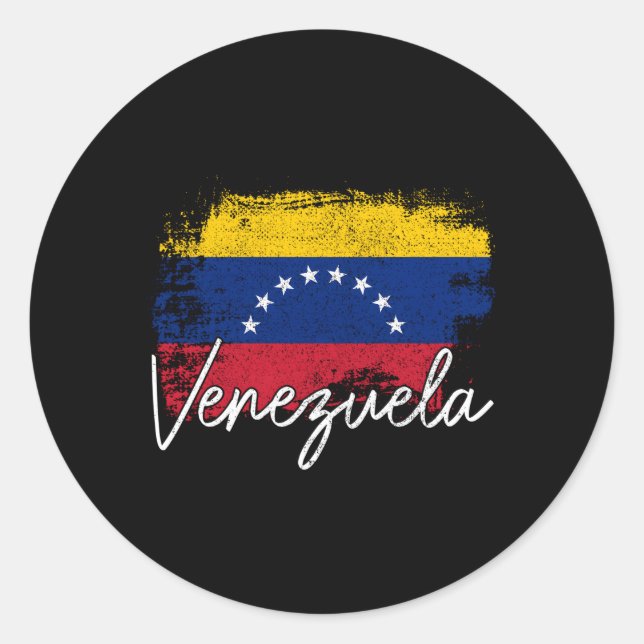 Venezuela Flag Venezuelan Pride Roots Runder Aufkleber (Vorderseite)