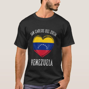 Venezuela-Flagge Herz San Carlos Del Zulia Stadt T-Shirt
