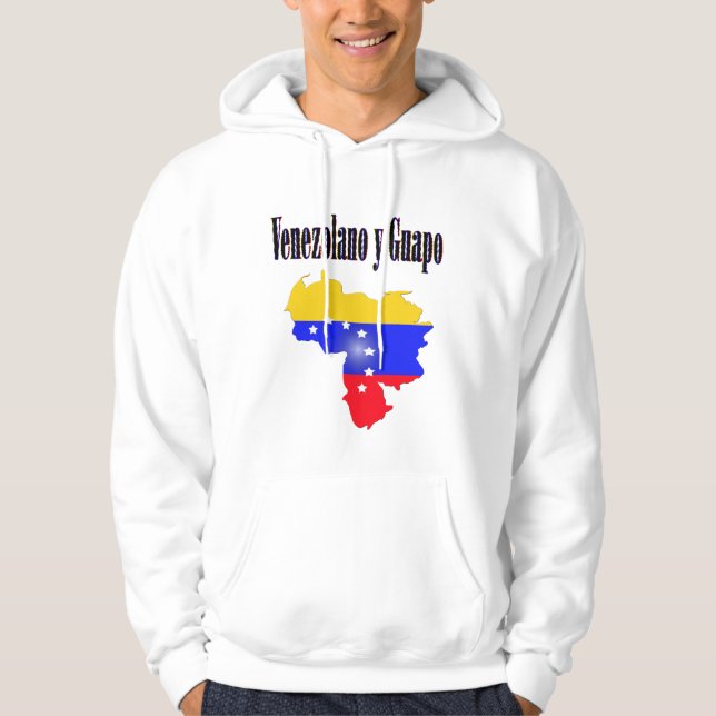 Venezuela Flagge mit Text Venezolano y guapo Hoodie (Vorderseite)