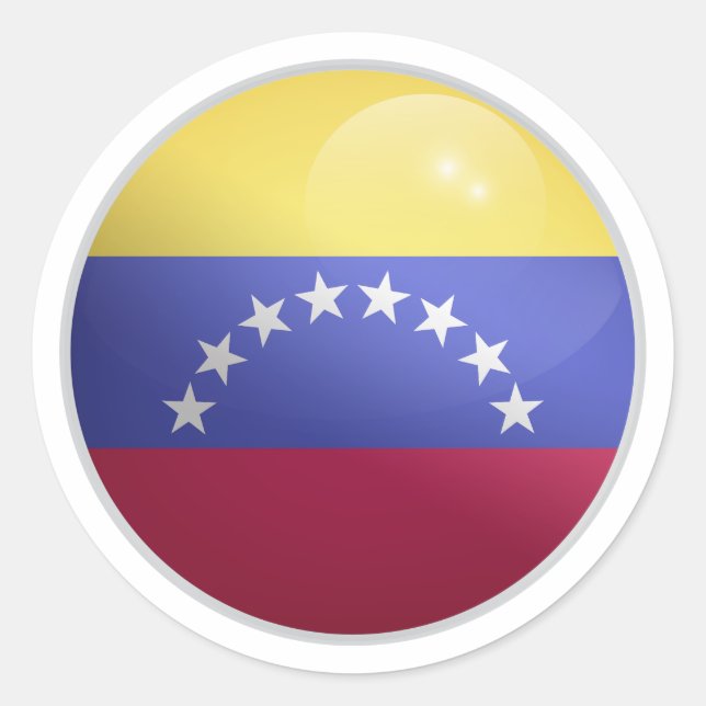 Venezuela Glossy Circle Flag Runder Aufkleber (Vorderseite)