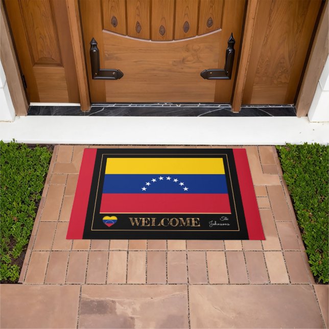 Venezuela Hausmatte, venezolanische Flagge, rot/ w Fußmatte (Außenbereich)