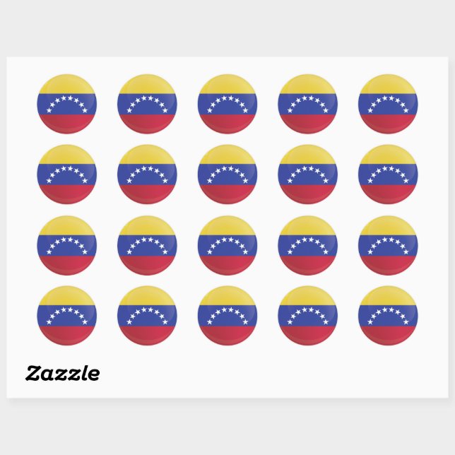 Venezuela-Ikonenflagge Runder Aufkleber (Blatt)