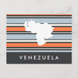 Venezuela Karte: Moderne Streifen Postkarte