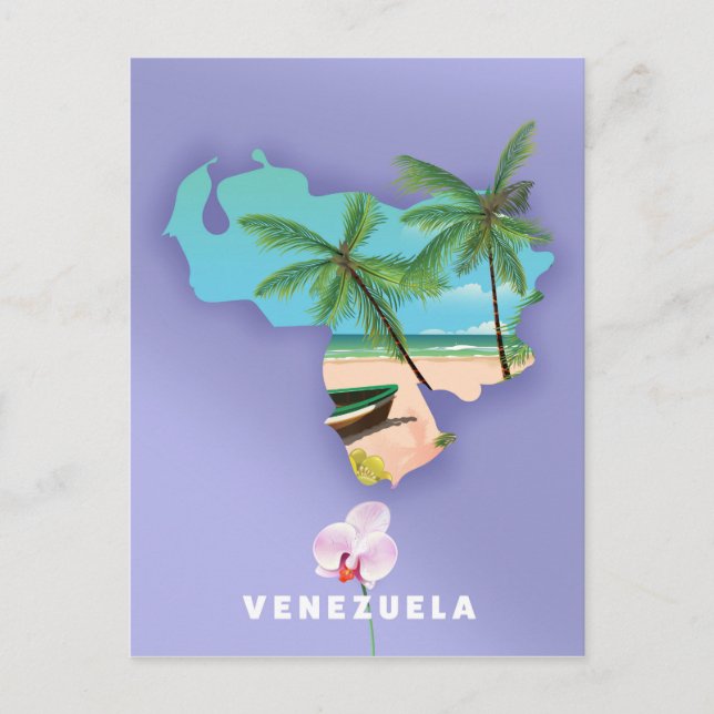 Venezuela-Karte Postkarte (Vorderseite)