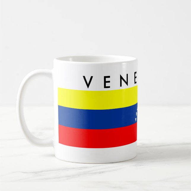 Venezuela-Landesflaggenationssymbol-Namentext Kaffeetasse (Links)
