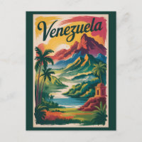 Venezuela Landschaft Illustration Reise Kunst Retr