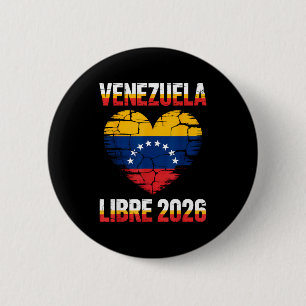 Venezuela Libre 2026 Venezuela Herz Flagge Button