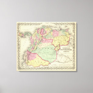 Venezuela, neues Granada und Ecuador Leinwanddruck
