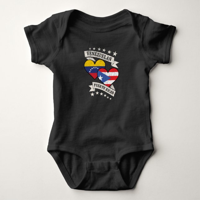 Venezuela Puerto Rican Heart Flags Venezuela Puert Baby Strampler (Vorderseite)