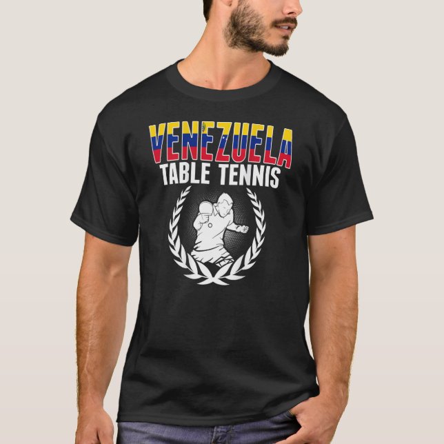Venezuela Table Tennis  Venezuelan Ping Pong Suppo T-Shirt (Vorderseite)
