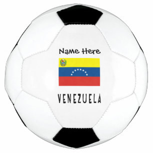 Venezuela und venezolanische Flagge mit Ihrem Name Fußball