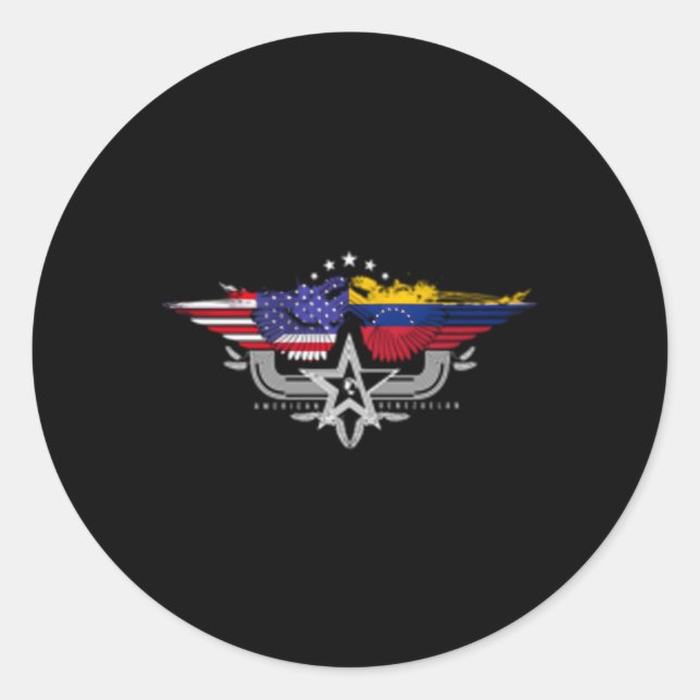 Venezuela USA Flagge Venezuelas Amerikaner Runder Aufkleber (Vorderseite)