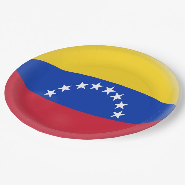 Venezuela-Venezolaner-Flagge Pappteller (Schrägansicht)