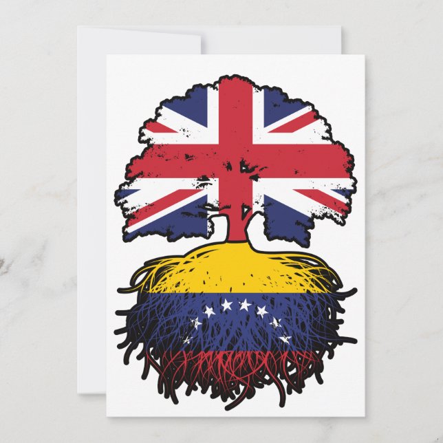 Venezuela Venezuelas Britische Tree Roots Flag Einladung (Vorderseite)