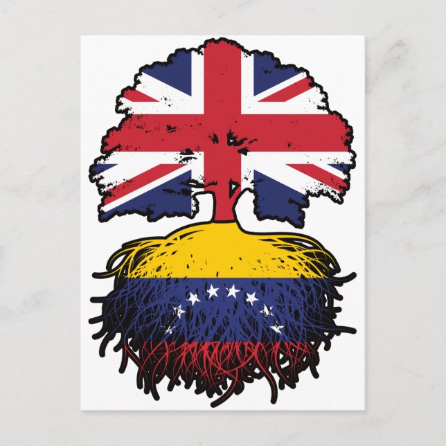 Venezuela Venezuelas Britische Tree Roots Flag Postkarte (Vorderseite)