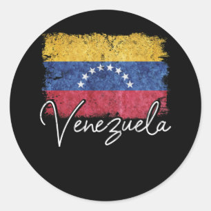 Venezuela Vintage Flagge Venezuelas Pride Roots Runder Aufkleber