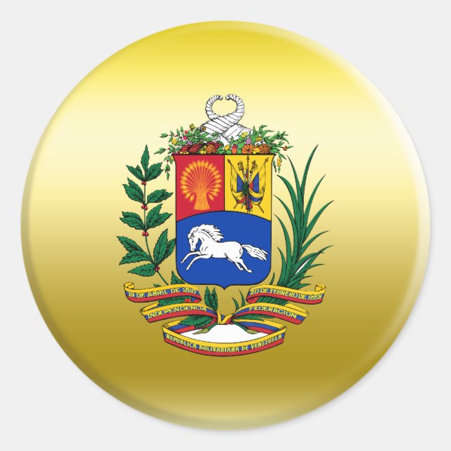 Venezuela-Wappen Runder Aufkleber (Vorderseite)