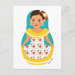 Venezuelan Dancer Matryoshka Postcard Postkarte