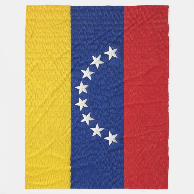 Venezuelan flag embroidery style design fleecedecke (Vorderseite)