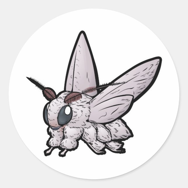 Venezuelan Poodle Moth Runder Aufkleber (Vorderseite)
