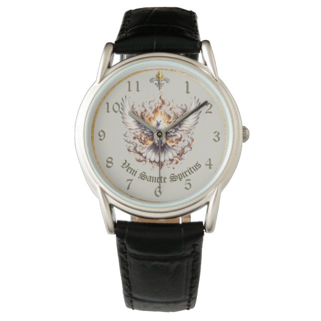 Veni Sancte Spiritus Kommen Heiliger Geist Uhr (Vorderseite)