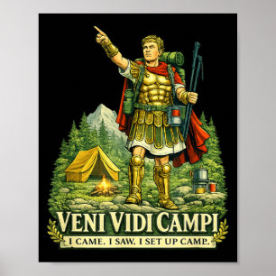 Veni Vidi Cam Lustige Camng Römischer Soldat Latei Poster