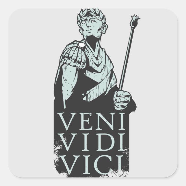 Veni Vidi Vici Julius Caesar Roman Quadratischer Aufkleber (Vorderseite)