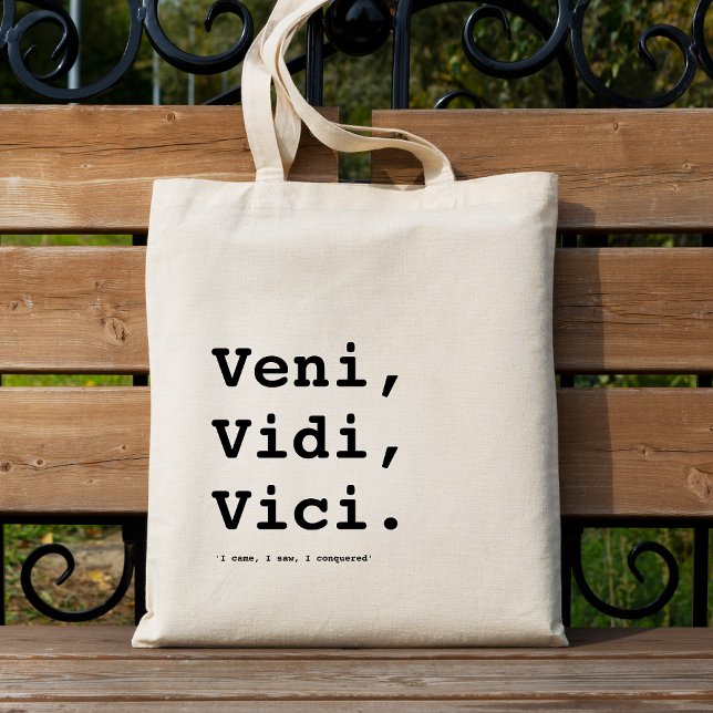 Veni, Vidi, Vici Minimalistisches ästhetisches Zit Tragetasche (Von Creator hochgeladen)