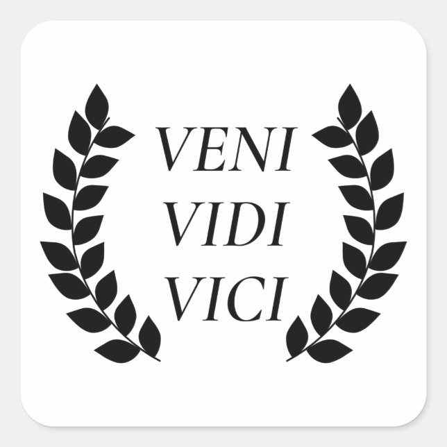 Veni Vidi Vici Quadratischer Aufkleber (Vorderseite)