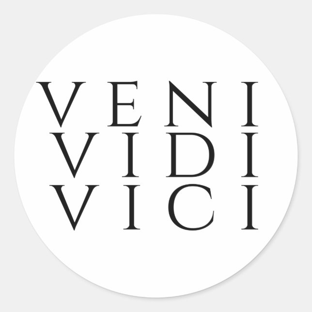 Veni Vidi Vici Runder Aufkleber (Vorderseite)