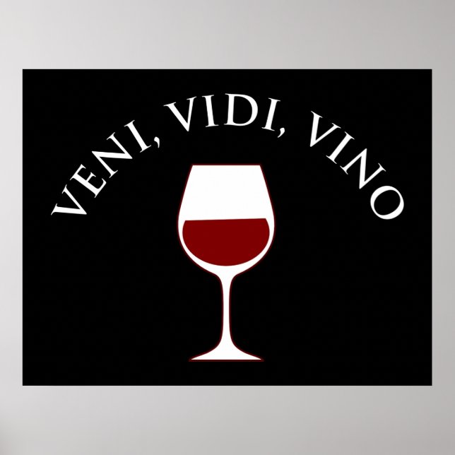 Veni, Vidi, Vino Funny Wine Lover Latin Phrase Poster (Vorne)