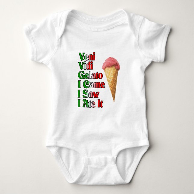 Veni WeinGelato (ich kam ich sah, dass ich es aß) Baby Strampler (Vorderseite)