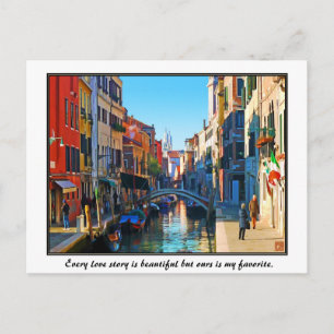 Venice Alley mit Liebe Zitat Postkarte