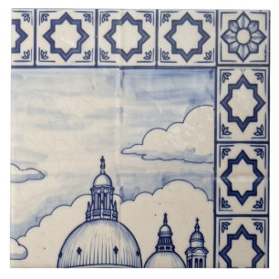 Venice Azulejo-Muralfliese 2 von 6 oben rechts Fliese