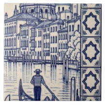 Venice Azulejo-Muralfliese 4 von 6 Mitte rechts