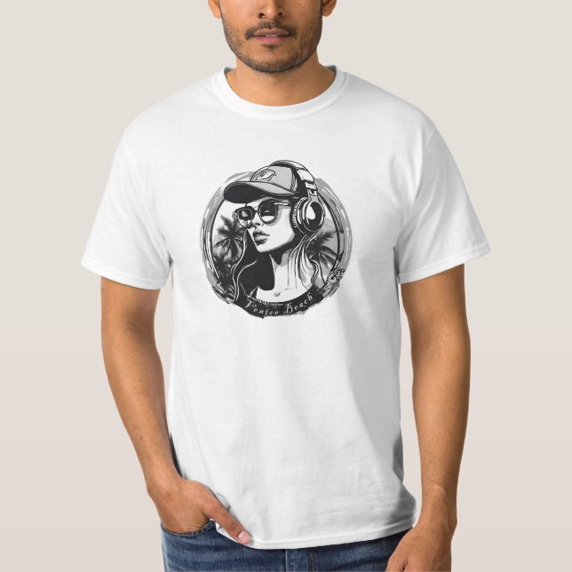 Venice Beach Boy Girl Baseballmütze Sonnenbrille  T-Shirt (Vorderseite)